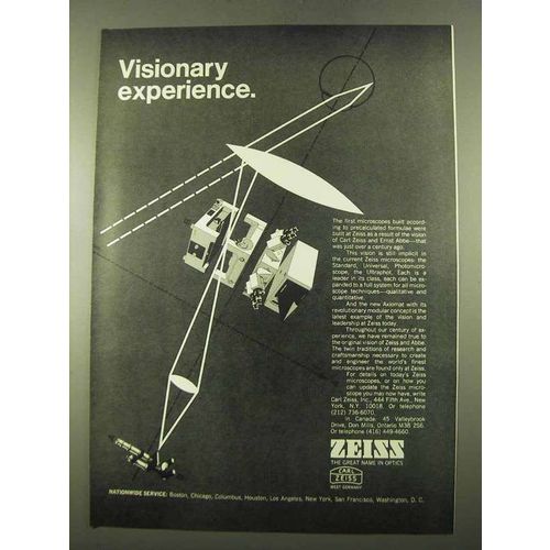 1975 Zeiss Microscopes Ad - Visionary Experience