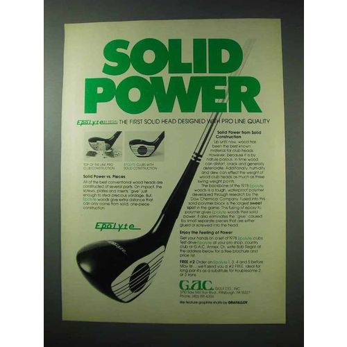 1978 Epolyte Golf Clubs Ad - Solid Power