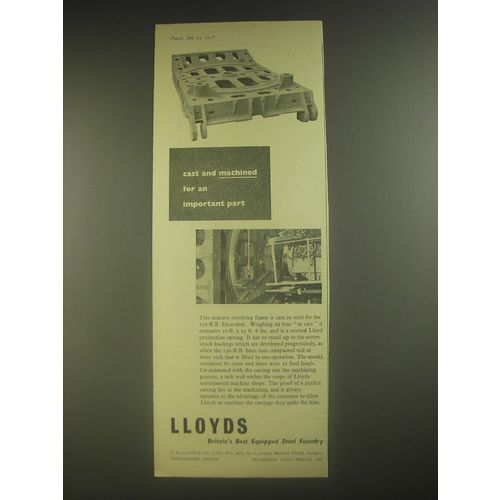 1958 Lloyds Advertisement - Revolving Frame for 150-R.B. Excavator