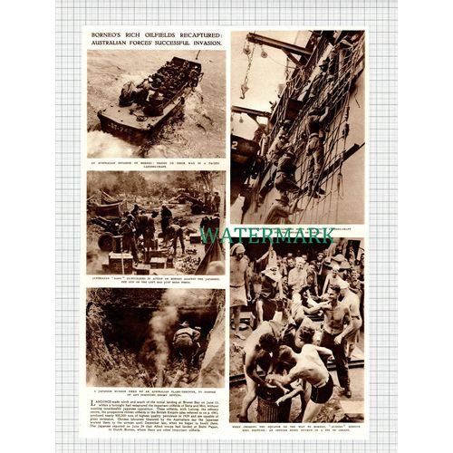 X1128) Borneo Invasion Australian Infantry - 1945 Clip