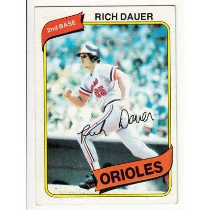1980 Topps baseball card 102 Rich Dauer - Orioles