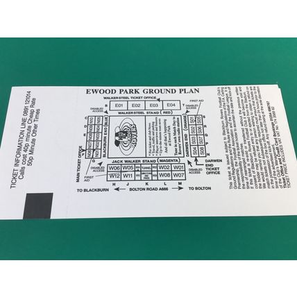 Blackburn Rovers v Arsenal 1995/1996 Premiership Football Ticket Stub