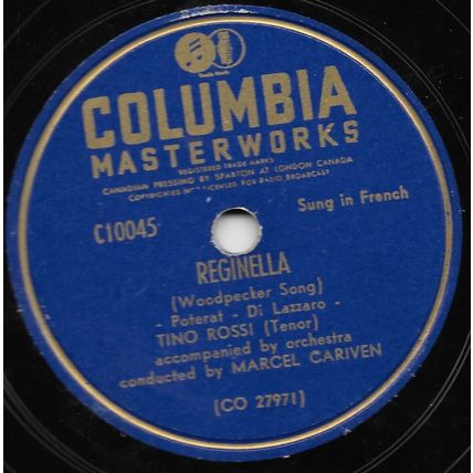 Tino Rossi - Columbia Masterworks # C10045 - 10 pouces, 78 tours