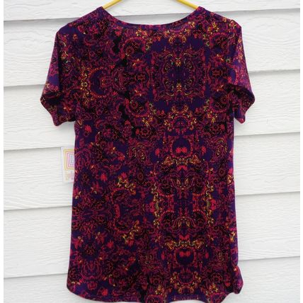 Lularoe Classic T Top Purple Pattern Small 36 Chest NWT 010