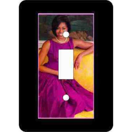 Michelle Obama-Purple Dress Switch Plate (African American Single Switch Plate)