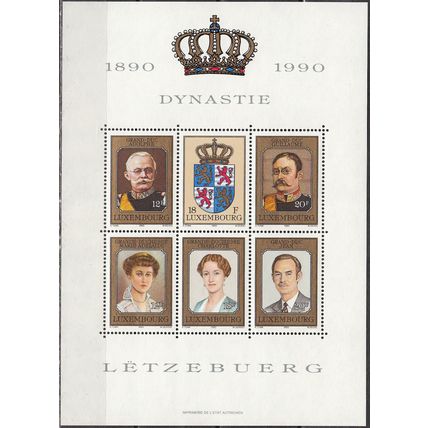 Luxembourg 1990 Michel Bloc Feuillet 16 Neuf ** Cote (2008) 10.00 Euro Dynastie