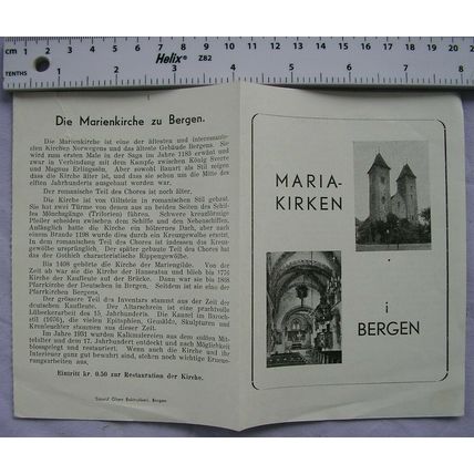 c1931 leaflet Maria Kirken i Bergen, St. Mary's Church, Norway