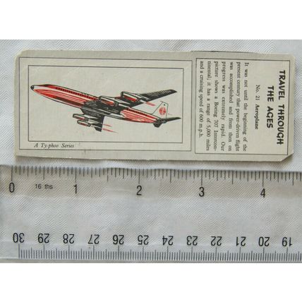 1962 Typhoo Travel through the Ages package card No. 21 Aeroplane