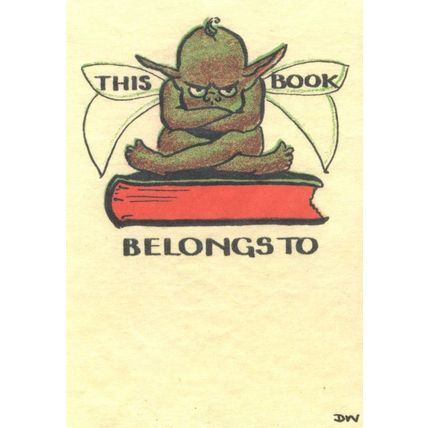 This Book Belongs To Gremlins Pigmy Imp Old Bookplate Postcard