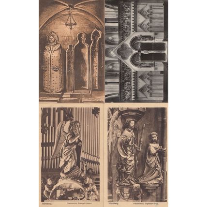 Naumberg Nurnberg Frauenkirche Eirerne Jungfrau 4x German Religious Postcard s