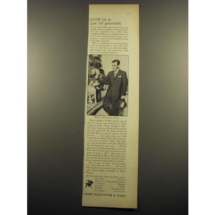 1955 Hart Schaffner & Marx Fashion Ad - 100% is a lot of percent
