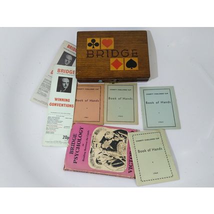 60's book of hands victor mollo's pocket guide bridge folk art case box auction