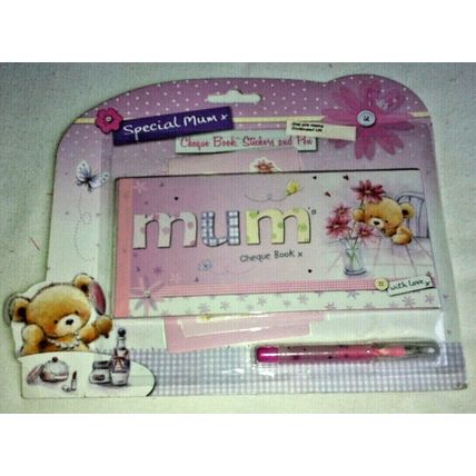 An Ideal Novelty Gift For Children of All Ages - Cheque Book, Pen & Sticker Set