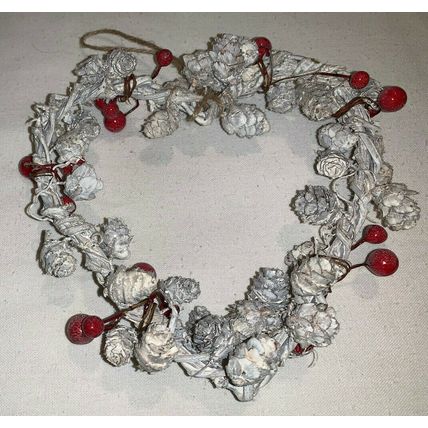 Medium White Frosted Heart Wall Hanging Christmas Feel Wedding Wreath