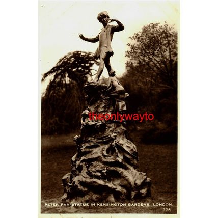 Peter Pan Statue, Kensington Gardens, London, RP, 20A Postcard, 1933
