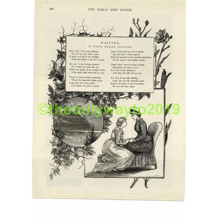 Waiting, Helen Burnside, Illustrated Poetry, Book Illustration (Print), 1881/2