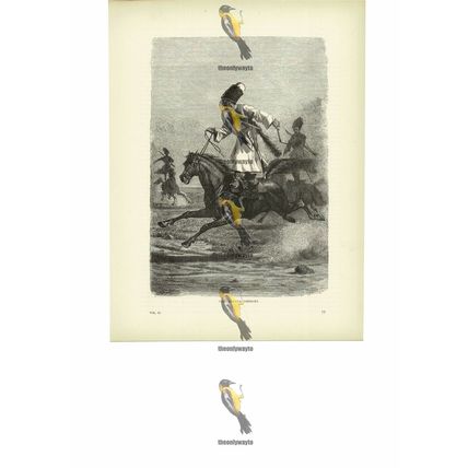 Djghitoffka Cossacks, Ukraine, Book Illustration (Print), c1880