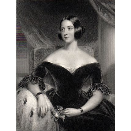 MRS KNATCHBULL 1844 William Henry Egleton - John George Wood ANTIQUE ETCHING