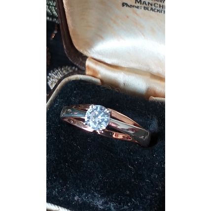 Vintage 1990-s 14 Ct Rolled Gold Zircon Ring Size UK N 1/2 US 7 - Hallmarked!
