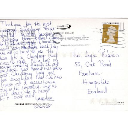 Mournes Northern Ireland Postcard posted 2008 Pinhole