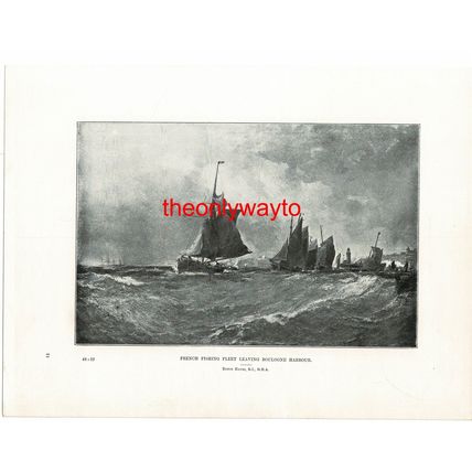 French Fishing Fleet, Boulogne (Babes, Reverse), Book Illustration (Print), 1893