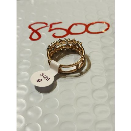 NWT Ring Bomb Party Sz9 RBP Blue Clusters Rose Gold P Band Costume Jewelry