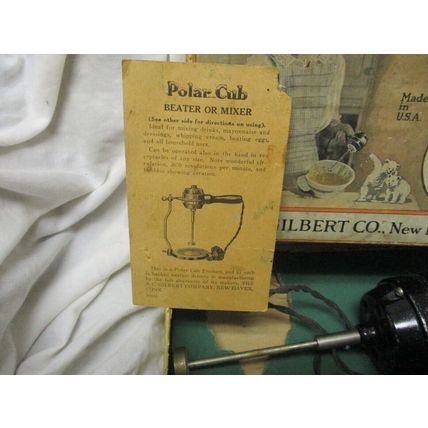 Vintage 1930's a.c. gilbert co. polar cub electric beater made in usa rare item.