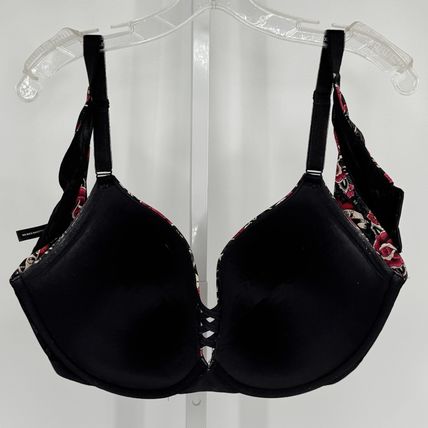 Torrid Curve Women’s 44DDD Floral Tattoo Print Bra - Black/Pink