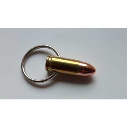 Inert 9mm Brass Bullet Metal Keyring Keychain FREE POSTAGE