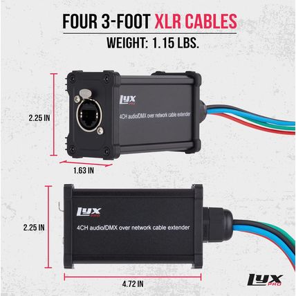 Lyxpro XLR 3 Feet Audio Snake 4 Channel 3 Pin Multi Network Breakout for Stage a