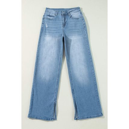Myosotis High Rise Shift Slit Leg Straight Jeans