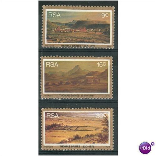 South Africa 1975 - SG 380-382 - Paintings By J.T. Baines x 3 MNH & MH