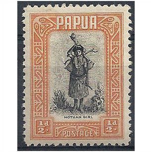Papua 1932 SG130 1/2d Black & Orange Mounted Mint ..