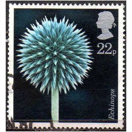 Great Britain 1987 Flowers Lammer 22p Globe Thistle Used SG 1348 Sc 1169 stamp