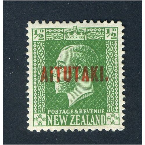 Aitutaki KGV 1920 ½d Green Mounted Mint MM SG 19 New Zealand overprint Stamp