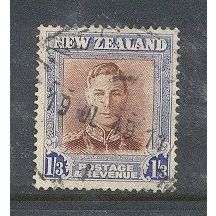 NewZealand.SG687 1s 3d King George VI (Red-Brown and Blue).Fine Used.Nov15b