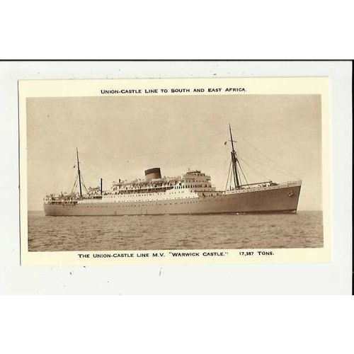 Union-Castle MV WARWICK CASTLE Company Postcard