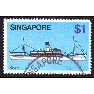 Singapore 1980 Ships definitives $1 value, used, SG 373
