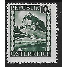 Mi 745: 10 g. opal-green Definitive Stamp: Hochosterwitz, Carinthia.
