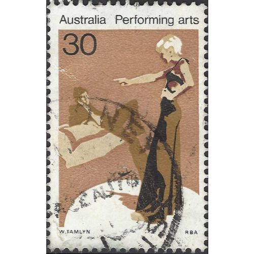 AUSTRALIA, Performing Arts, Drama, brown 1977, 30c, #8