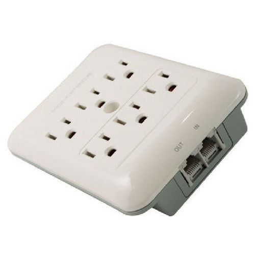 6 Outlet Slim Surge Protector Wall Tap with Telephone and RJ-45 Protection - 540