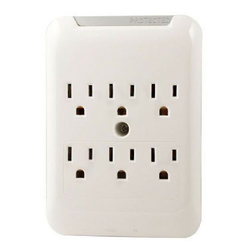 6 Outlet Slim Surge Protector Wall Tap with Telephone and RJ-45 Protection - 540