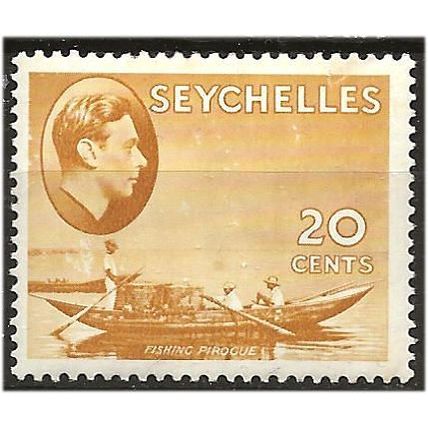 Seychelles 1941 SG140a 20c Brown-Ochre (slight nick) Mounted Mint .. ...