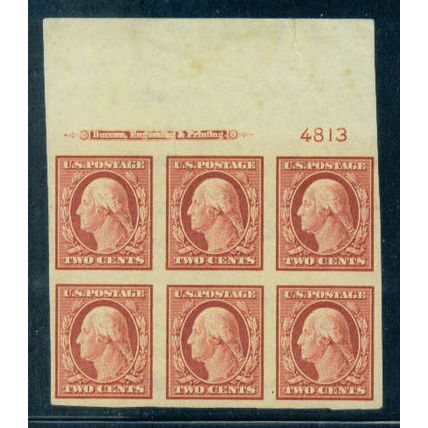 344 2c George Washington Very Fine MLH Plt/6 Top 4813 C3342