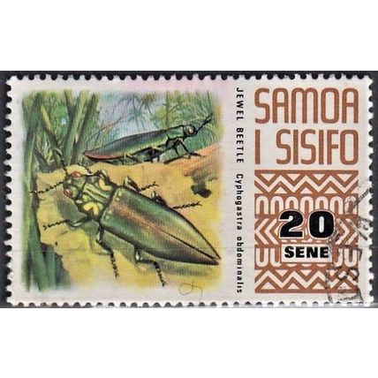 SAMOA, 1972 20s Jewel Beetle, SG 397 (Scott #376), used