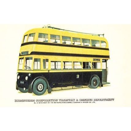 Birmingham Corporation Transport Antique Bus Transport Tram Old View Postcard
