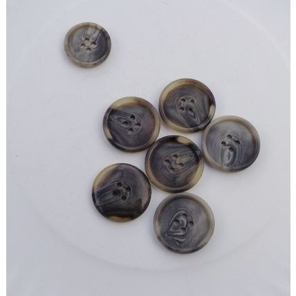 6 Tan Gray Black Coat Buttons 1 Inch 25mm 4 Hole Large 019