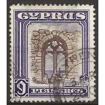 Cyprus 1934 SG141 9pi Sepia & Violet Fine Used .