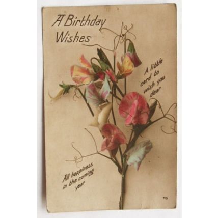 vintage Greetings postcard - A Birthday Wishes