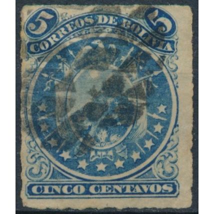 Coat of Arms: 5c - Bolivia 1887 - FH - MiNr 24